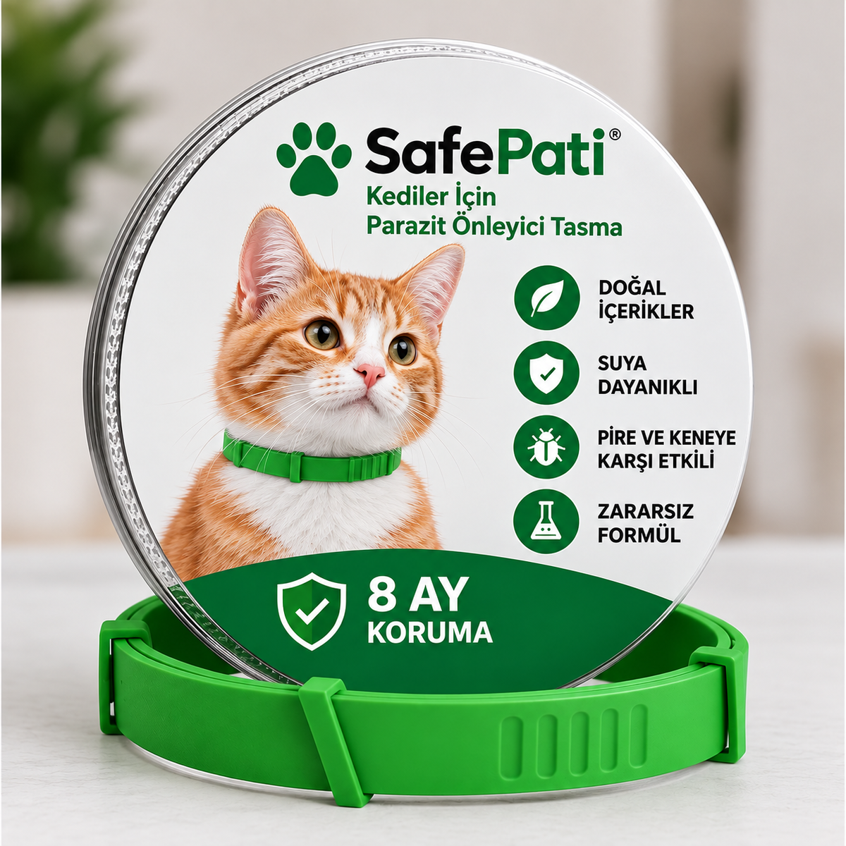 SafePati - Kene ve Pire Önleyici Kedi Tasması