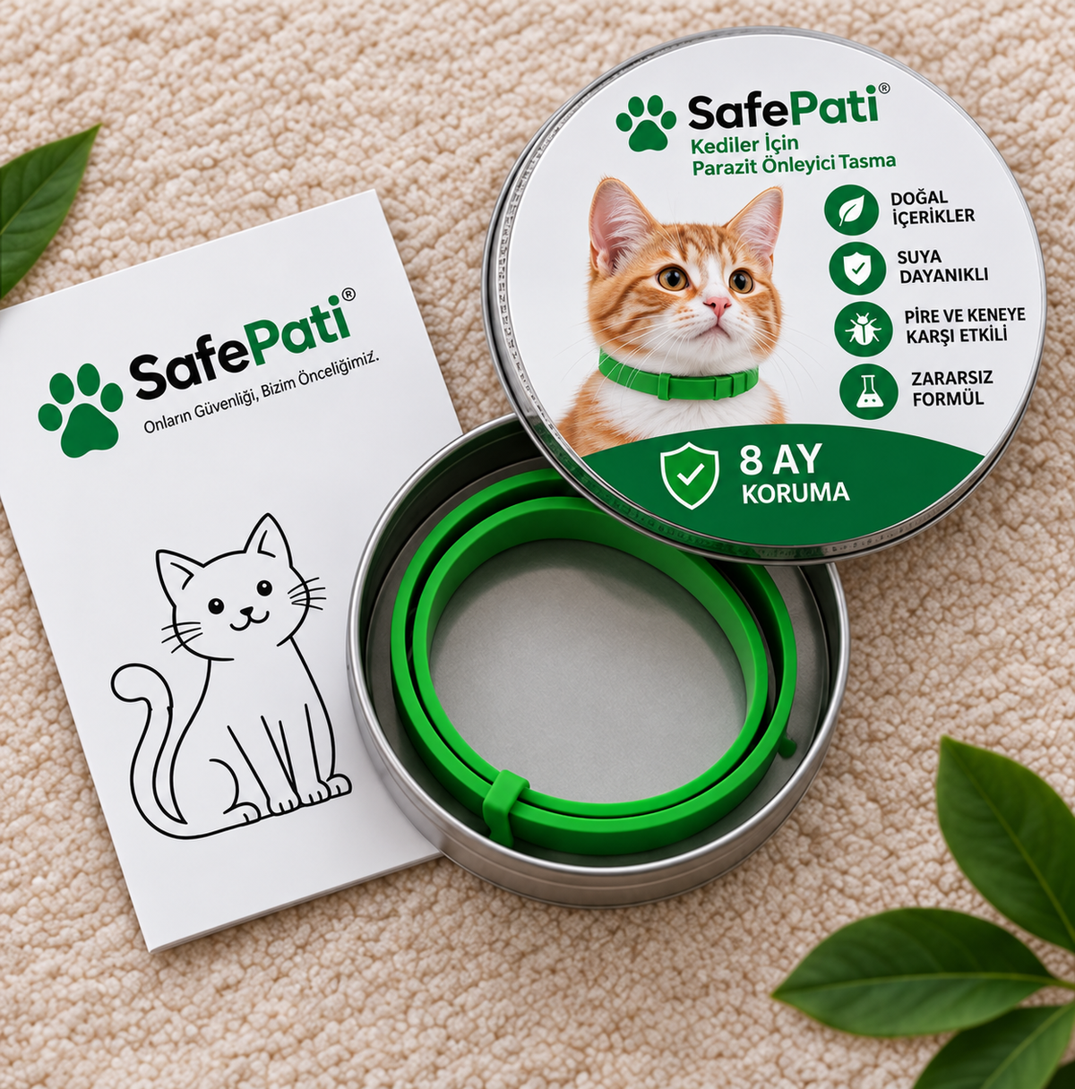 SafePati - Kene ve Pire Önleyici Kedi Tasması